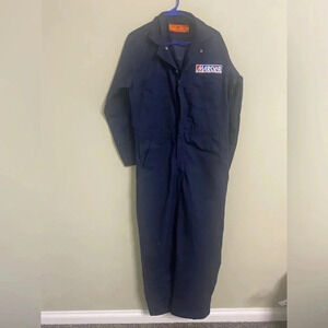 Red Kap Coveralls Size 40 R Navy Blue Long Sleeve Welding Mechanic Workwear